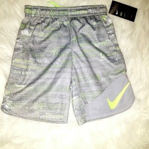 Nike Gray & Lime Dri Fit Shorts - Size 7